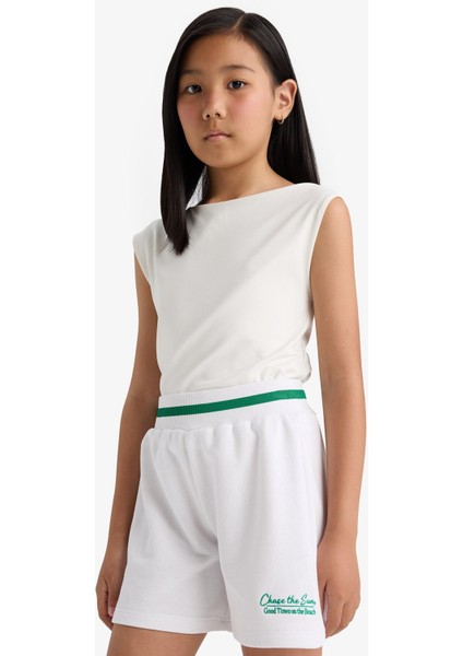 Kız Çocuk Baskılı Beli Lastikli Şort E6588A825SM modelleri