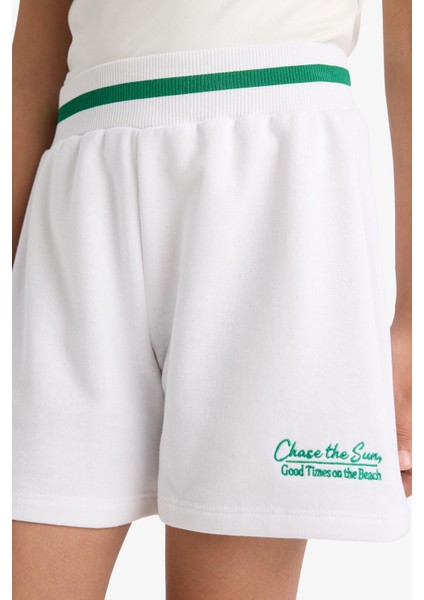 Kız Çocuk Baskılı Beli Lastikli Şort E6588A825SM indirimleri