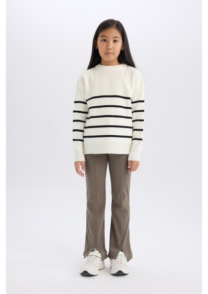 Kız Çocuk İspanyol Paça Yırtmaçlı Standart Boy Fitilli Kaşkorse Tayt D0747A824AU fiyatları