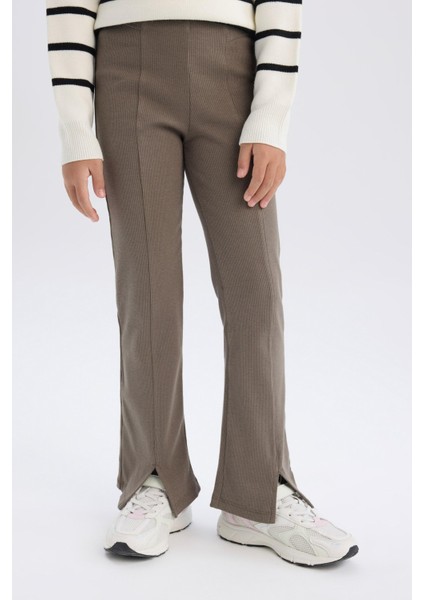 Kız Çocuk İspanyol Paça Yırtmaçlı Standart Boy Fitilli Kaşkorse Tayt D0747A824AU fırsatları