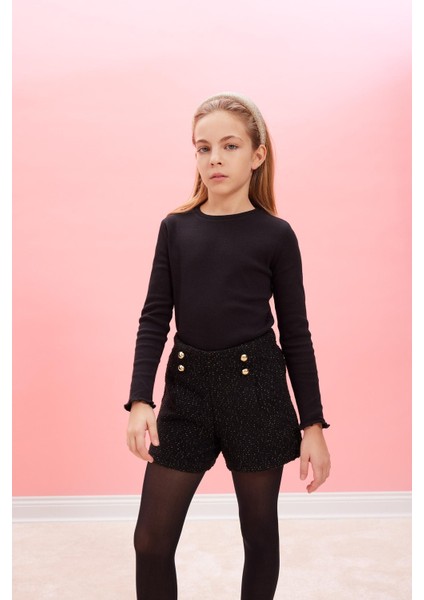 Kız Çocuk Pamuklu Parlak Kumaş Şort D6116A824WN fiyatları