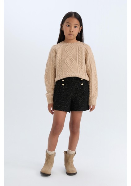 Kız Çocuk Pamuklu Parlak Kumaş Şort D6116A824WN fırsatları