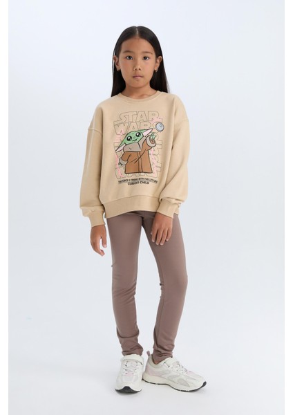 Kız Çocuk Standart Boy Baskılı Tayt D6550A824WN