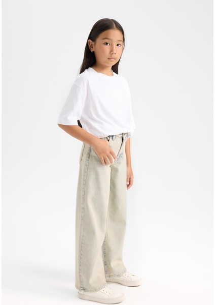 Kız Çocuk Wide Leg Geniş Bol Paça Cepli Pantolon D3720A824WN fırsatları