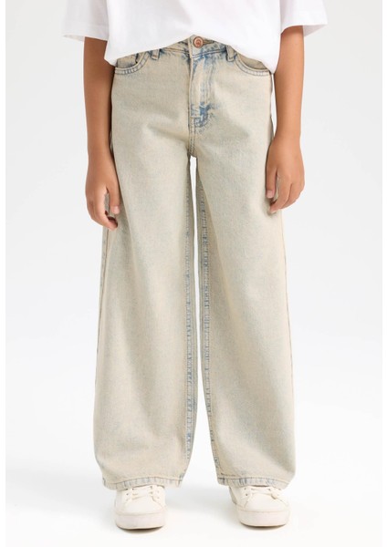 Kız Çocuk Wide Leg Geniş Bol Paça Cepli Pantolon D3720A824WN