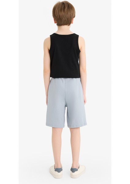 Erkek Çocuk Beli Lastikli Baskılı Şort F6434A825HS