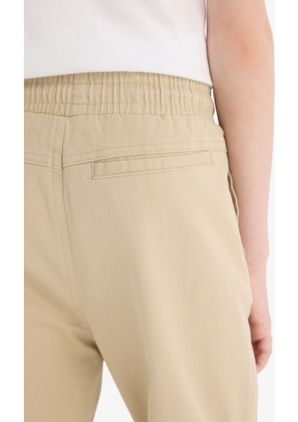 Erkek Çocuk Lastikli Paça Basic Düz Gabardin Jogger Pantolon B6713A825SM