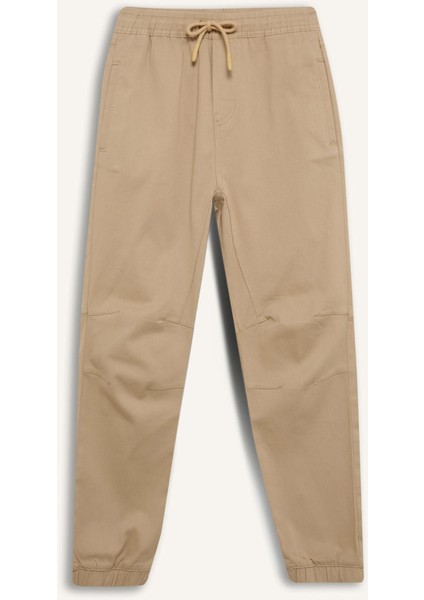 Erkek Çocuk Lastikli Paça Basic Düz Gabardin Jogger Pantolon B6713A825SM