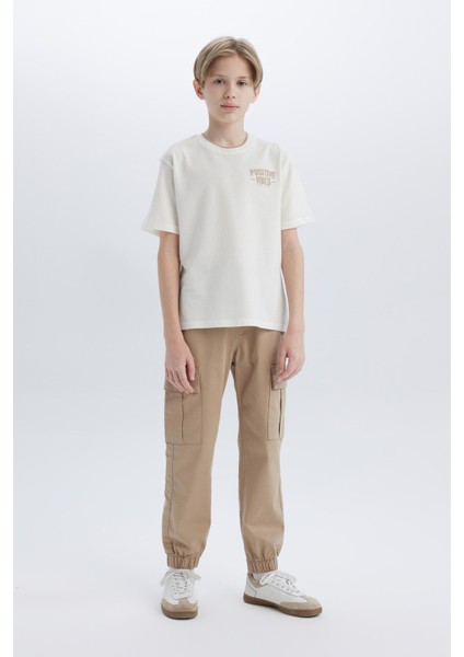 Erkek Çocuk Kargo Jogger Standart Paça Gabardin Pantolon Z1572A625SP