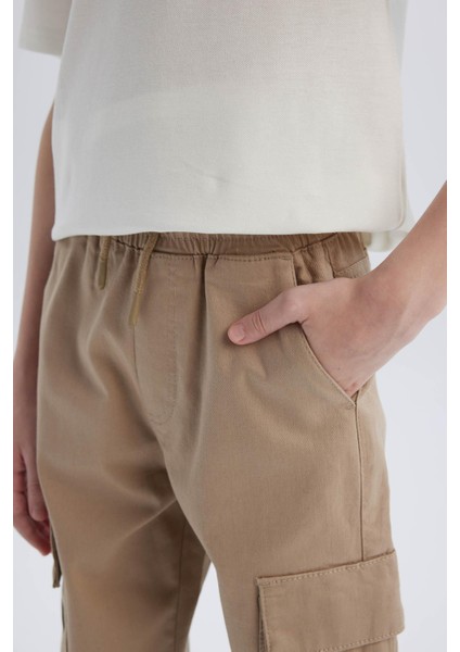 Erkek Çocuk Kargo Jogger Standart Paça Gabardin Pantolon Z1572A625SP