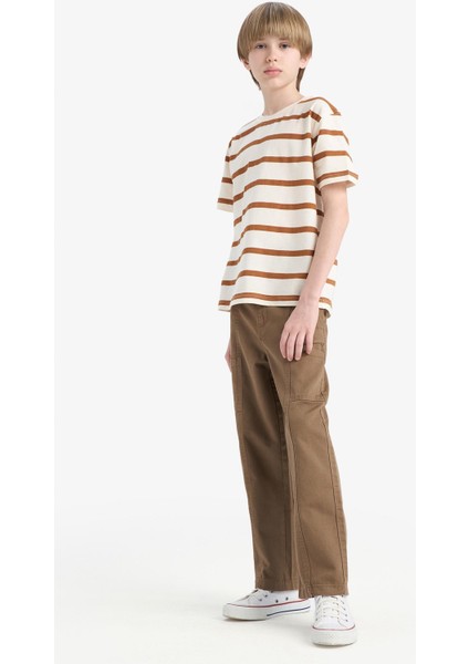 Erkek Çocuk Loose Fit Beli Lastikli Twill Pantolon D9850A825SP fırsatları