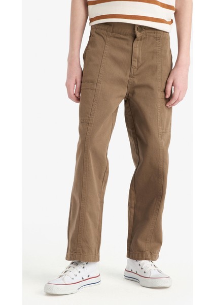 Erkek Çocuk Loose Fit Beli Lastikli Twill Pantolon D9850A825SP indirimleri