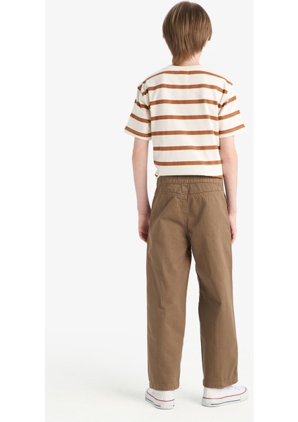 Erkek Çocuk Loose Fit Beli Lastikli Twill Pantolon D9850A825SP