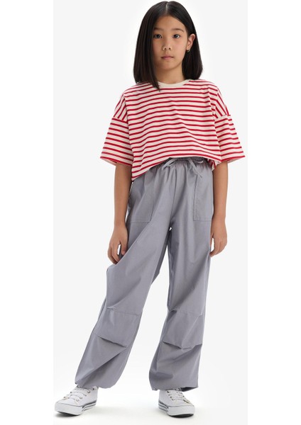 Kız Çocuk Paraşüt Jogger Paça Pamuklu Pantolon D7606A825SM