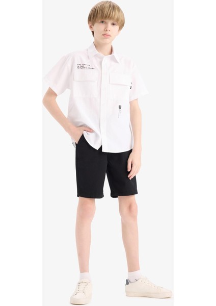 Erkek Çocuk Cepli Basic Düz Gabardin Şort C2955A825SM