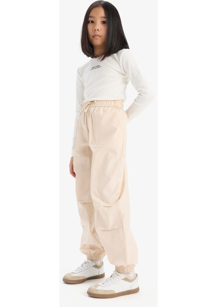 Kız Çocuk Paraşüt Jogger Paça Pamuklu Pantolon D7606A825SM