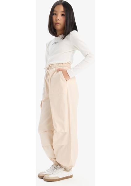 Kız Çocuk Paraşüt Jogger Paça Pamuklu Pantolon D7606A825SM modelleri