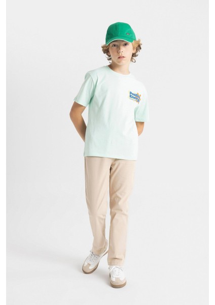 Erkek Çocuk Düz Paça Beli Lastikli Cepli Bej Basic Düz Gabardin Okul Pantolonu T8850A624AU fiyatları