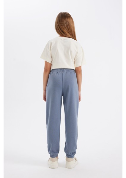 Kız Çocuk Gri Standart Fit Beli Paçası Lastikli Cepli Basic Düz Okul Jogger Eşofman Altı X9036A624AU indirimleri