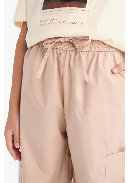 Kız Çocuk Paraşüt Kargo Jogger Paça Pamuklu Pantolon D7607A825SM indirimleri