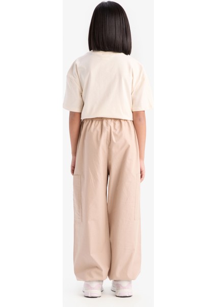 Kız Çocuk Paraşüt Kargo Jogger Paça Pamuklu Pantolon D7607A825SM