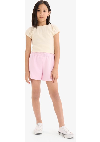 Kız Çocuk Beli Lastikli Baskılı Şort fiyatları