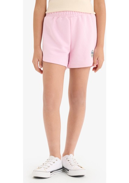 Kız Çocuk Beli Lastikli Baskılı Şort fırsatları