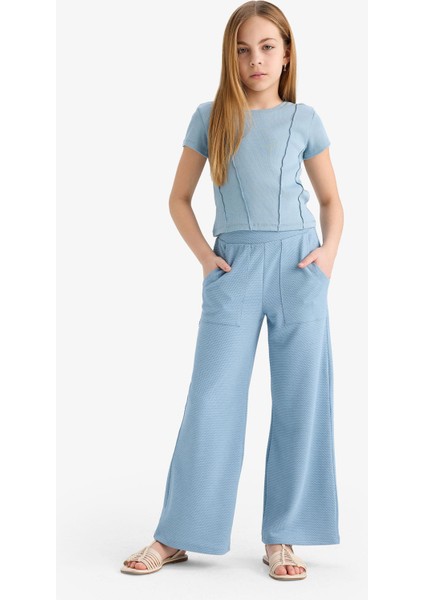 Kız Çocuk Wide Leg Geniş Bol Paça Beli Lastikli Eşofman Altı C1180A825SM