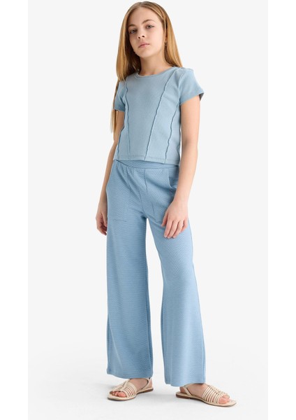 Kız Çocuk Wide Leg Geniş Bol Paça Beli Lastikli Eşofman Altı C1180A825SM fiyatları