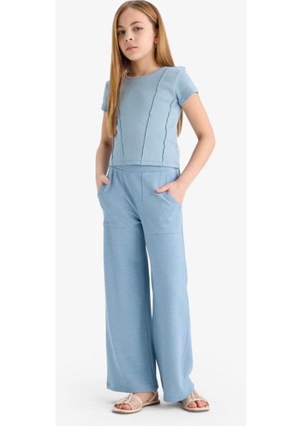 Kız Çocuk Wide Leg Geniş Bol Paça Beli Lastikli Eşofman Altı C1180A825SM modelleri