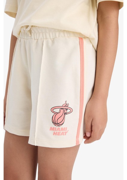 Kız Çocuk NBA Miami Heat Beli Lastikli Şort