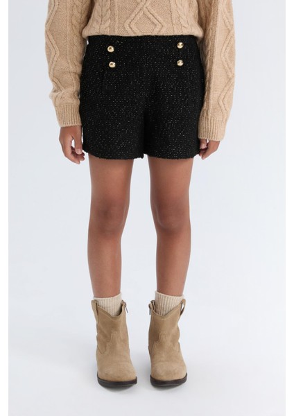 Kız Çocuk Pamuklu Parlak Kumaş Şort D6116A824WN