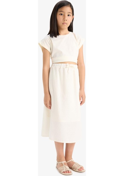 Kız Çocuk Beli Lastikli Dokuma Etek F5870A825HS modelleri