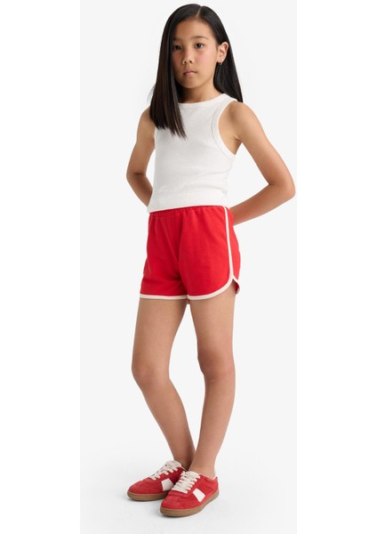 Kız Çocuk Beli Lastikli Basic Düz Şort B5164A825HS