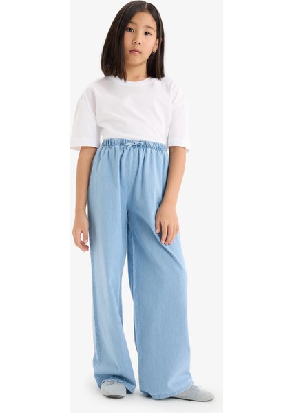 Kız Çocuk Wide Leg Geniş Paça Jean Pantolon D7101A825SM fiyatları