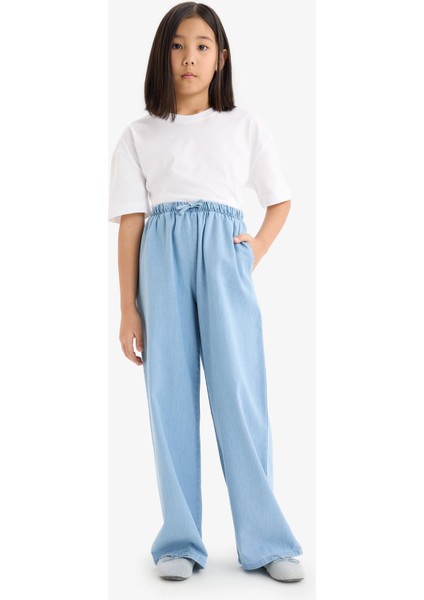 Kız Çocuk Wide Leg Geniş Paça Jean Pantolon D7101A825SM modelleri