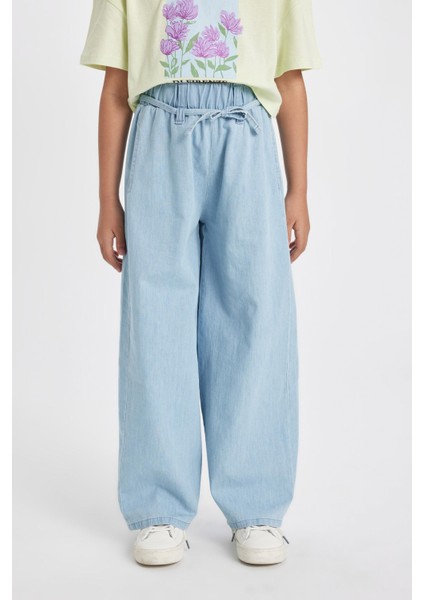 Kız Çocuk Wide Leg Geniş Bol Paça Jean Pantolon D3355A824HS modelleri