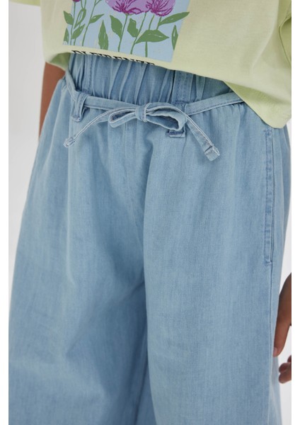 Kız Çocuk Wide Leg Geniş Bol Paça Jean Pantolon D3355A824HS fırsatları
