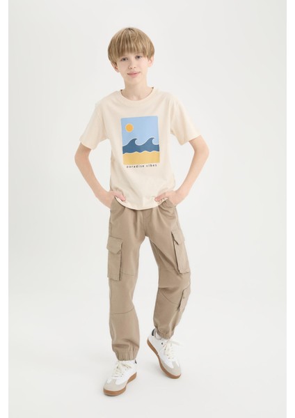 Erkek Çocuk Kargo Cepli Standart Paça Gabardin Jogger Pantolon D6314A825SP fiyatları