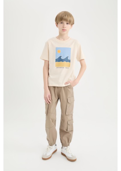 Erkek Çocuk Kargo Cepli Standart Paça Gabardin Jogger Pantolon D6314A825SP modelleri