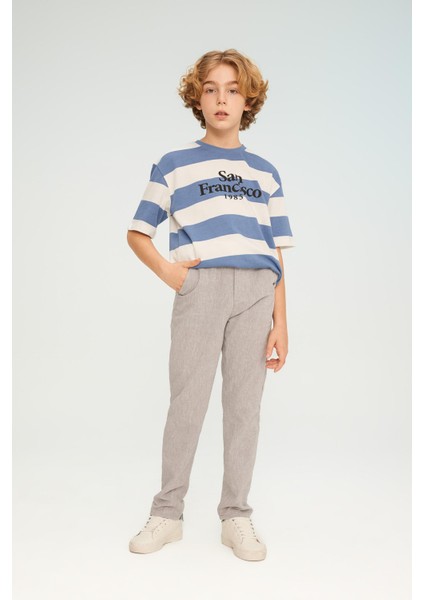 Erkek Çocuk Standart Paça Keten Karışımlı Pantolon Z1706A624SM