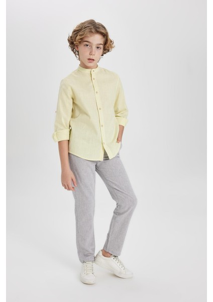 Erkek Çocuk Standart Paça Keten Karışımlı Pantolon Z1706A624SM fırsatları