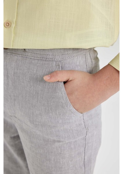 Erkek Çocuk Standart Paça Keten Karışımlı Pantolon Z1706A624SM