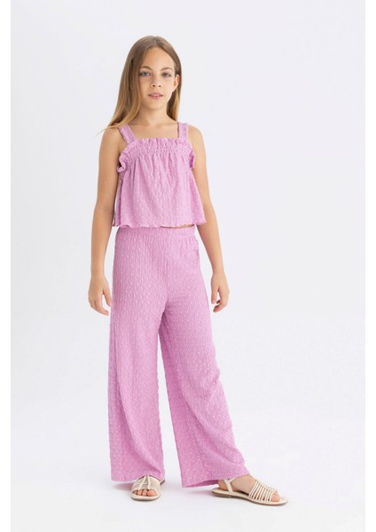 Kız Çocuk Wide Leg Geniş Bol Paça Bürümcük Pantolon C5327A824SM fiyatları