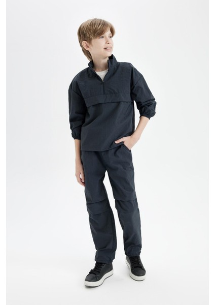 Erkek Çocuk Beli ve Paçası Lastikli Cepli Antrasit Jogger Paça Paraşüt Pantolon D0334A824AU fiyatları