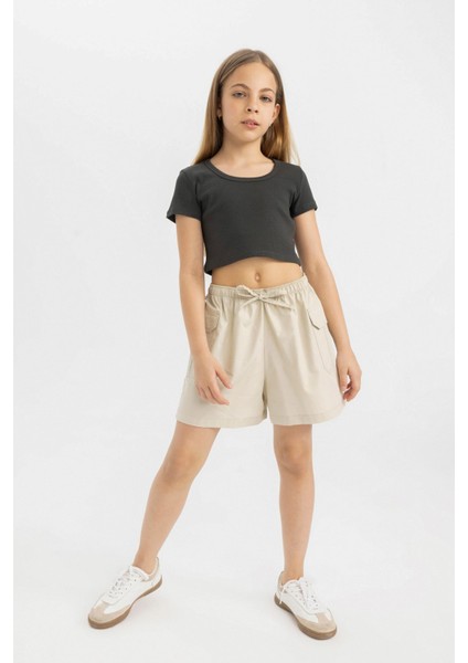 Kız Çocuk Pamuklu Şort B5049A824HS fiyatları