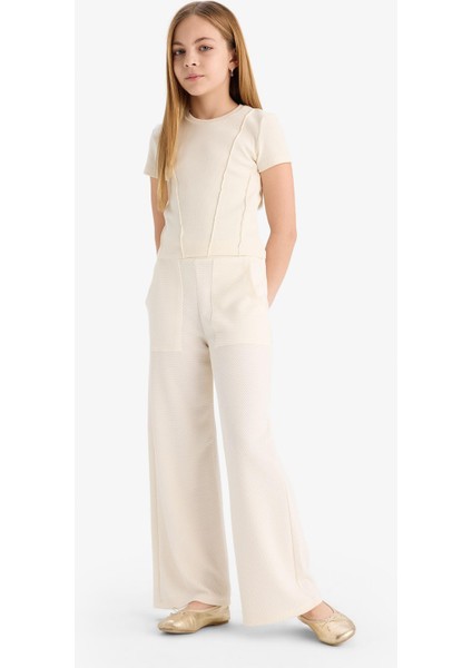 Kız Çocuk Wide Leg Geniş Bol Paça Beli Lastikli Eşofman Altı C1180A825SM