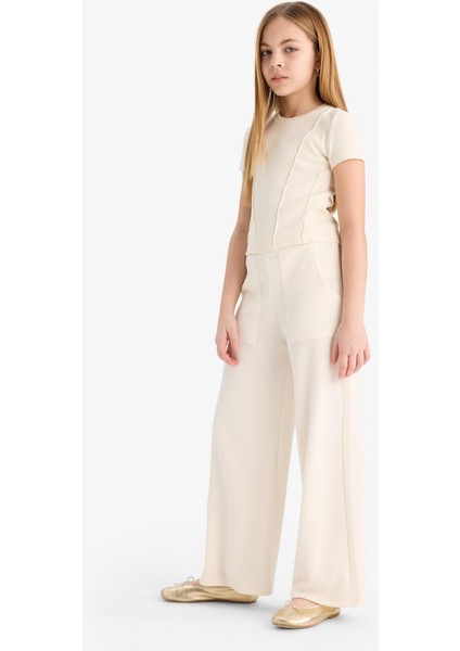 Kız Çocuk Wide Leg Geniş Bol Paça Beli Lastikli Eşofman Altı C1180A825SM fiyatları