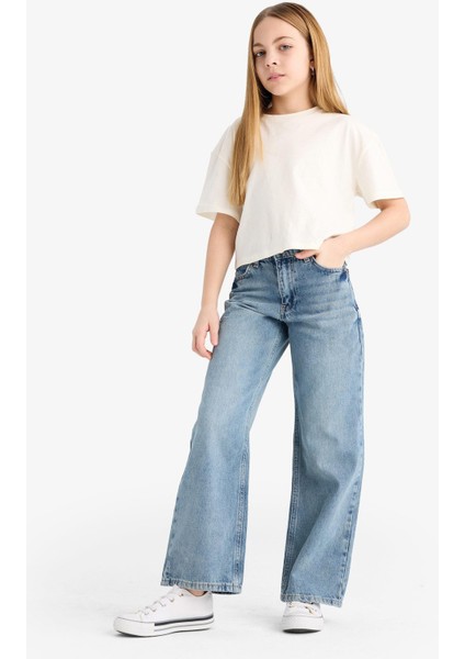 Kız Çocuk Straight Wide Jean Pantolon F3150A825SM modelleri
