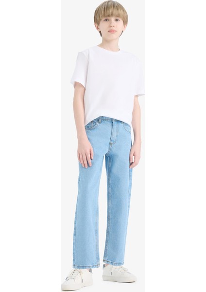 Erkek Çocuk Straight Fit Düz Paça Jean Pantolon D9012A825SM fiyatları